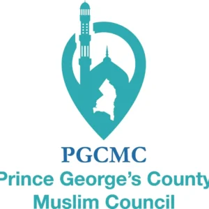 A blue and white logo of the prince george 's county muslim council.