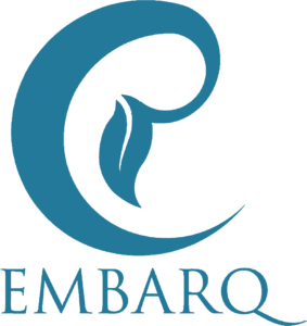 The logo for embarq.